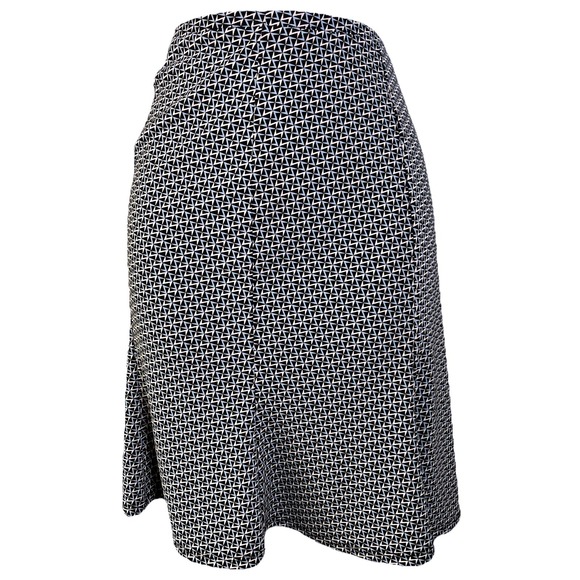 Express Dresses & Skirts - Express Skirt Womens S Black Blue Geometric Zigzag A-Line Midi Professional Work
